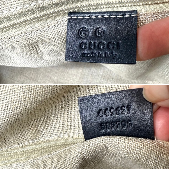 Authentic Gucci 2way tote bag black Guccissima leather - Picture 16 of 16